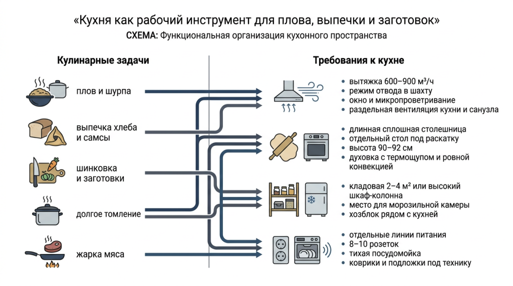 Кухня как рабочий инструмент